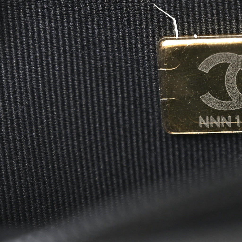 Chanel Lambskin Quilted Crystal Handle Wallet On Chain WOC Black