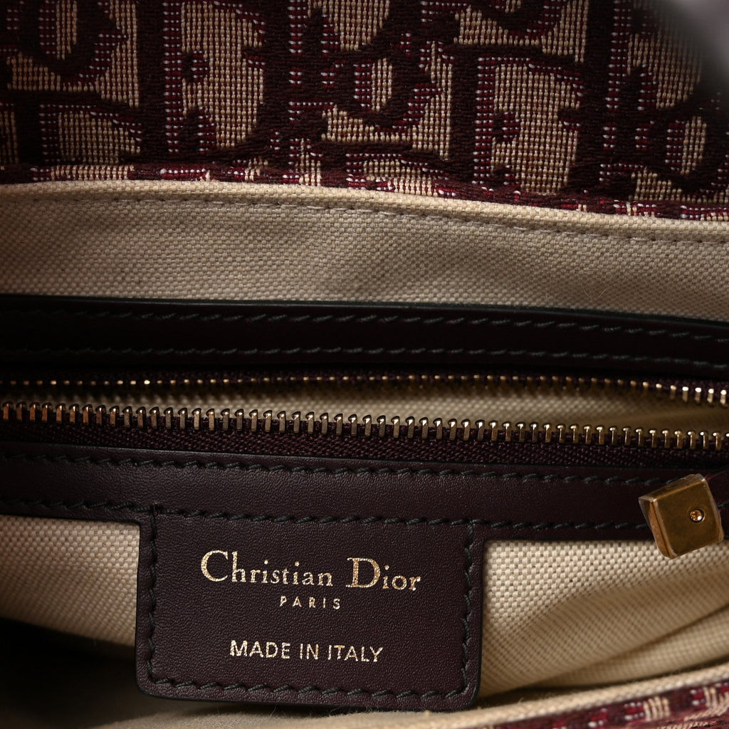 Christian Dior Oblique Saddle Bag Burgundy