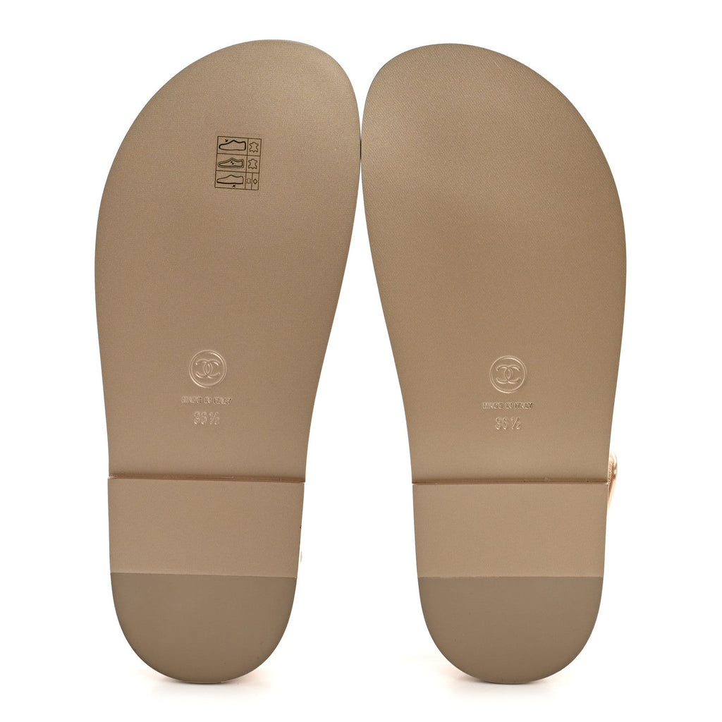 Iridescent Lambskin Quilted Velcro Dad Sandals 36.5 Light Bronze