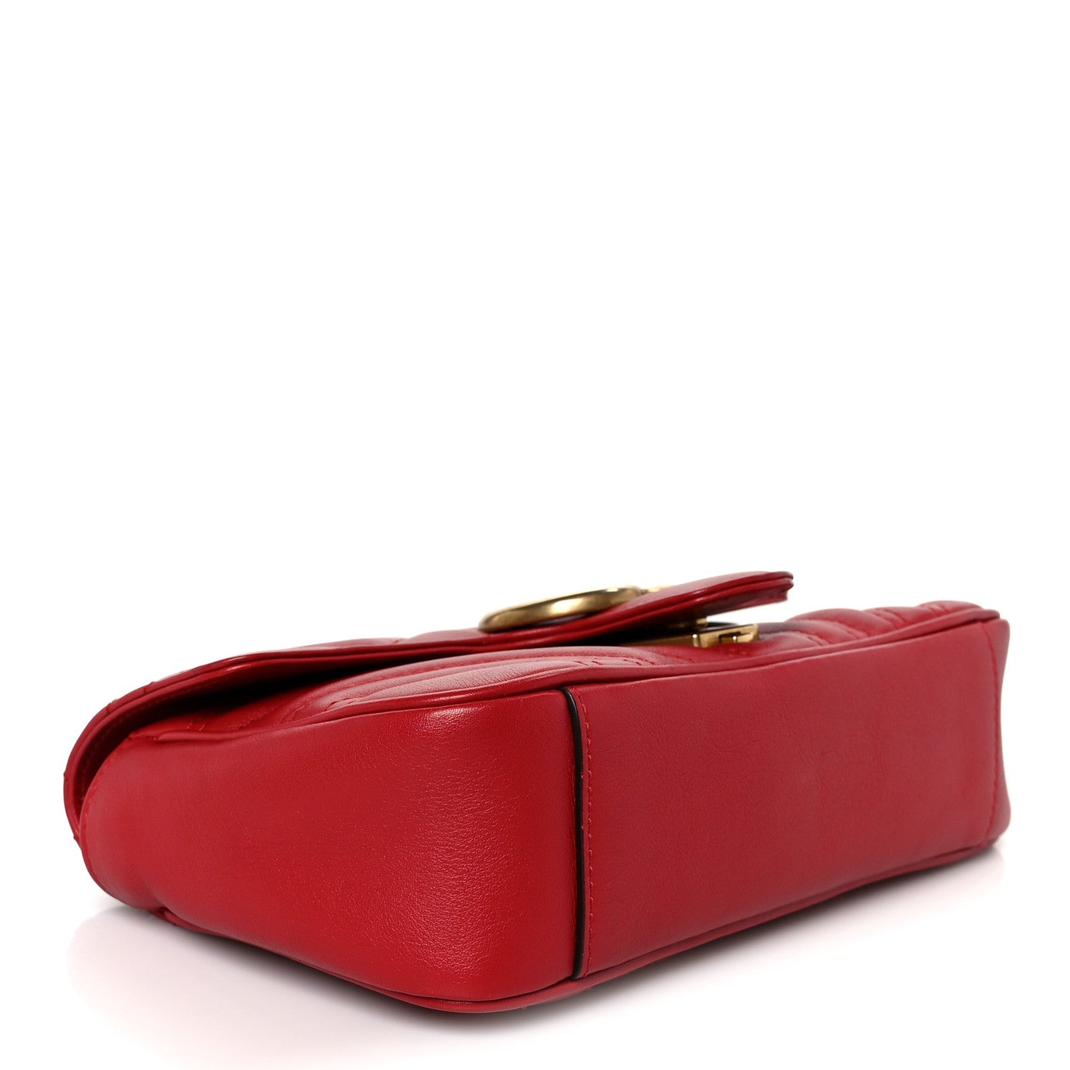 Gucci Calfskin Matelasse Mini GG Marmont Shoulder Bag Hibiscus Red