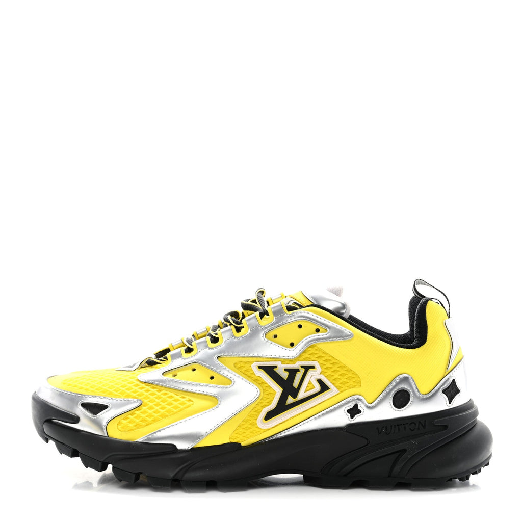 Louis Vuitton Metallic Calfskin Mesh Mens LV Runner Tatic Sneakers 8 Yellow