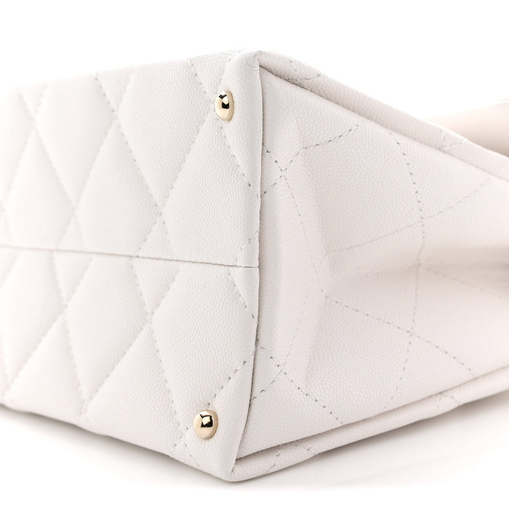 Chanel Caviar Quilted Medium Retro Twist Top Handle Flap White