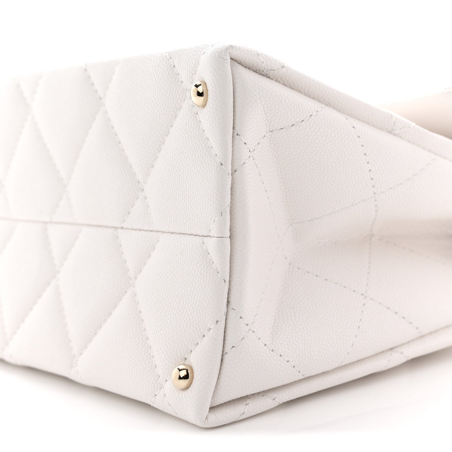 Chanel Caviar Quilted Medium Retro Twist Top Handle Flap White