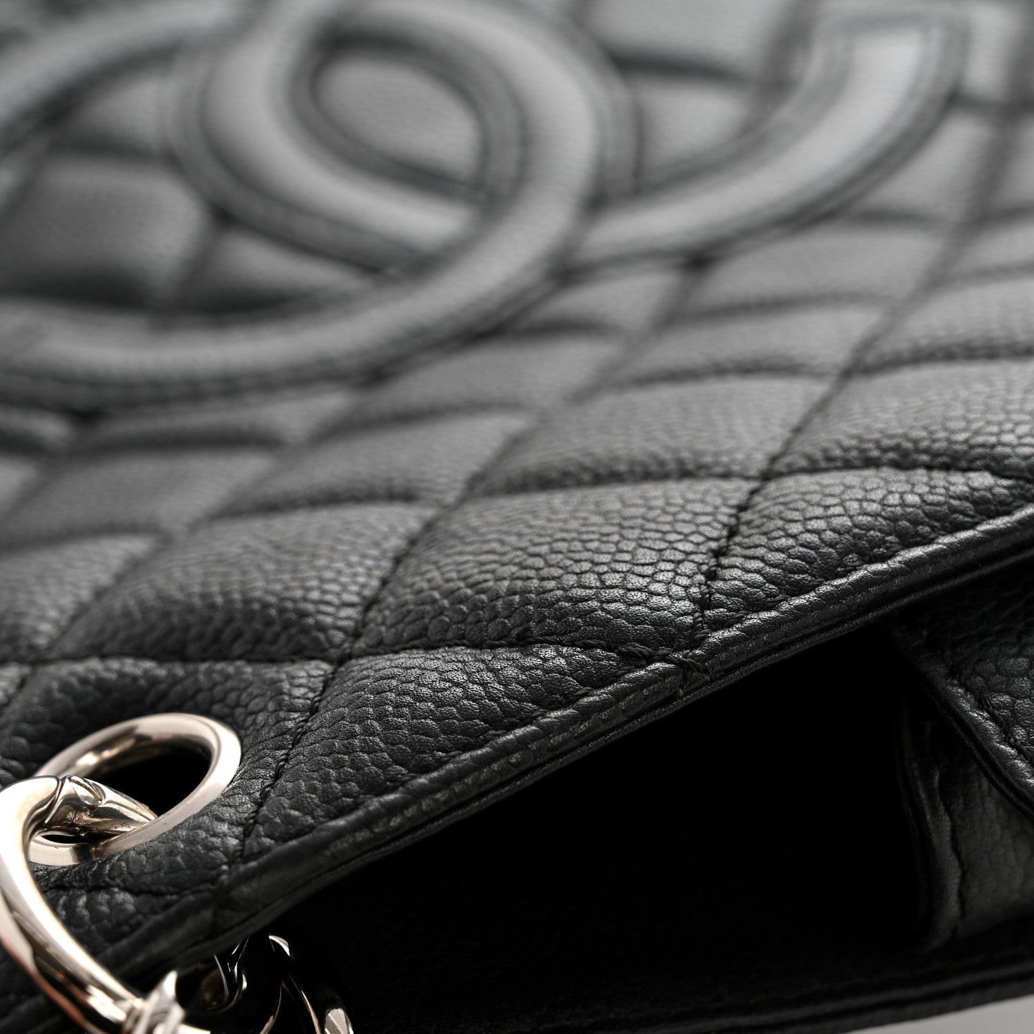 Chanel Caviar Quilted Petit Shopping Tote PST Black