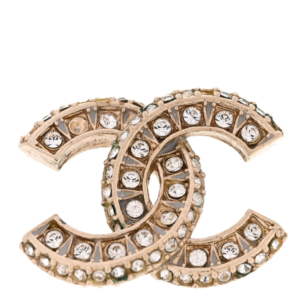 Crystal Timeless CC Earrings Light Gold