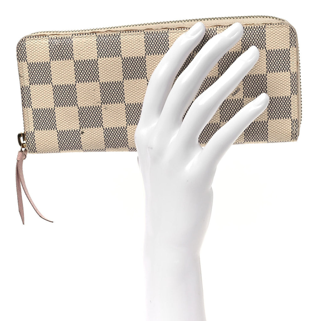Louis Vuitton Damier Azur Clemence Wallet Rose Ballerine