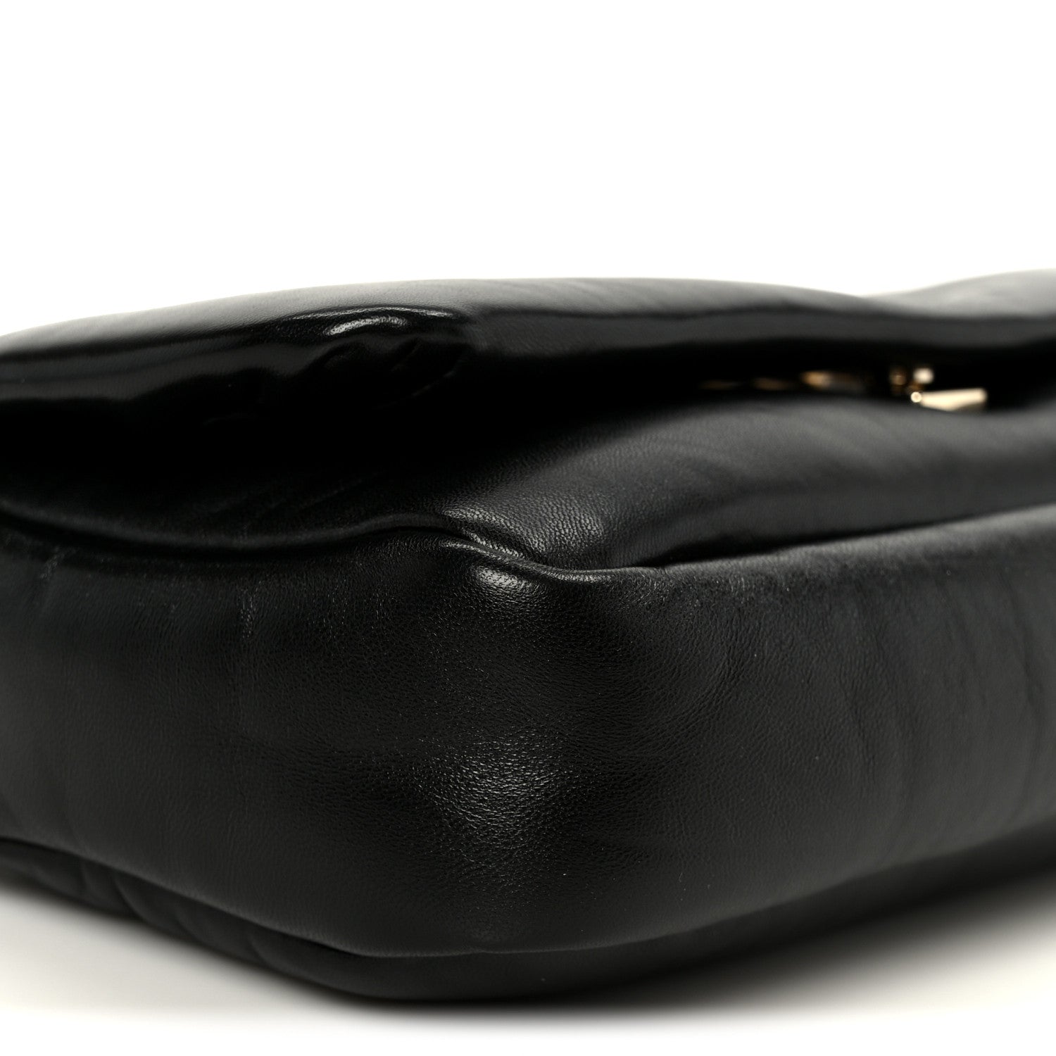 Gucci Lambskin Small GG Milano Top Handle Shoulder Bag Black