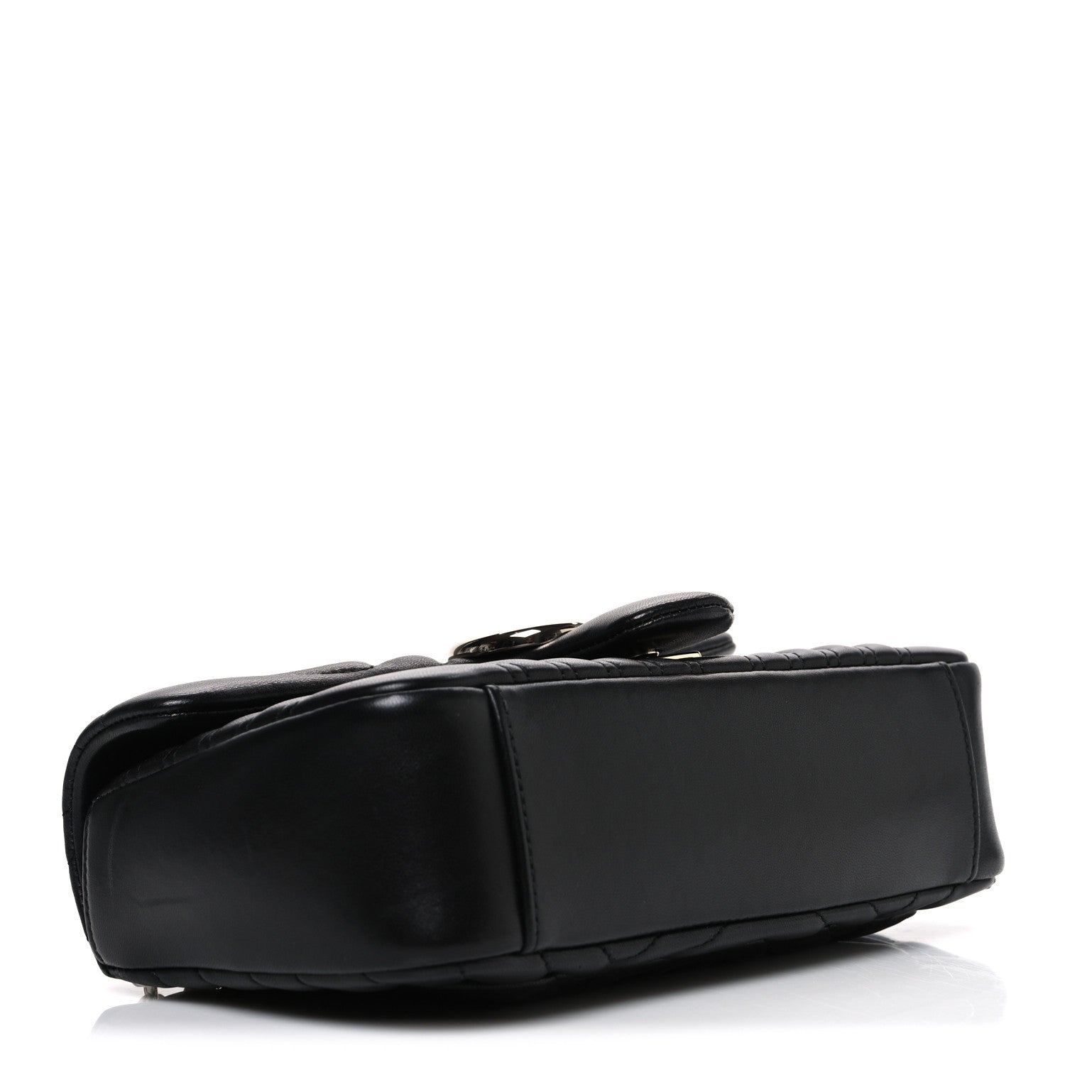 Gucci Lambskin Matelasse Medium GG Marmont Shoulder Bag Black