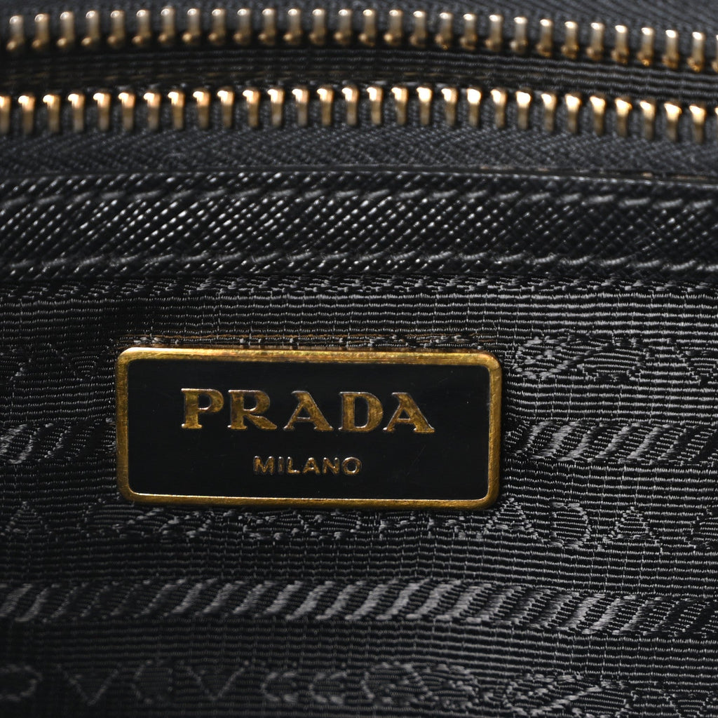 Prada Saffiano Small Galleria Double Zip Tote Black