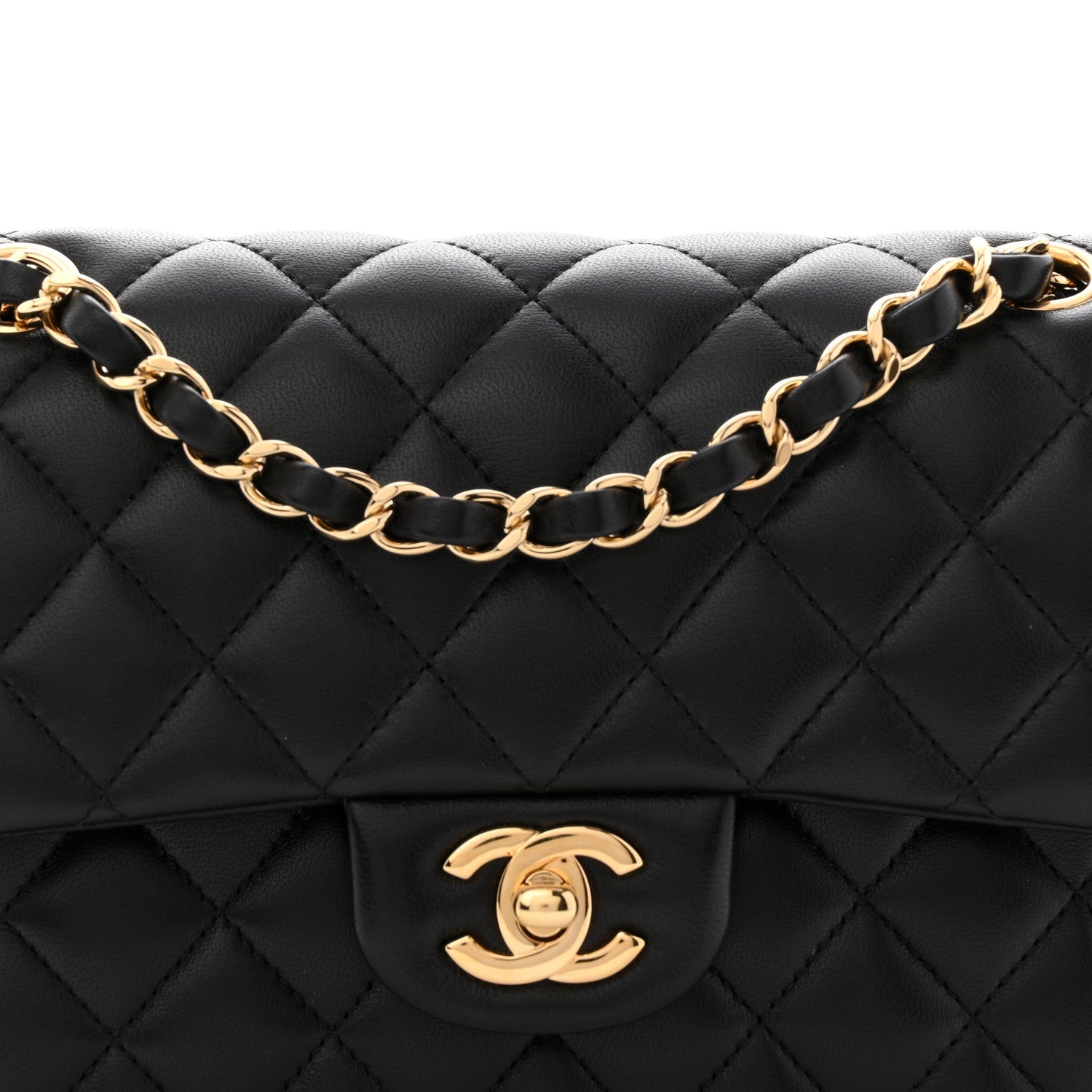 Chanel Lambskin Quilted Small Double Flap Black