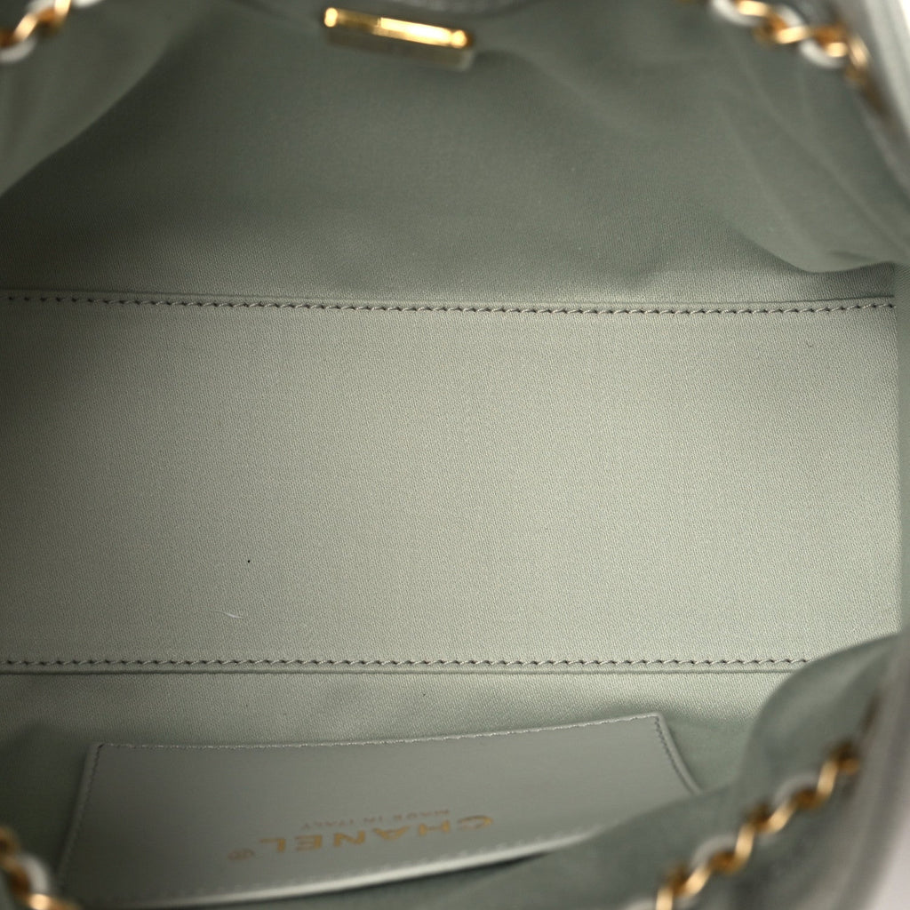 Chanel Caviar Quilted Mini Chanel 25 Handbag Light Green