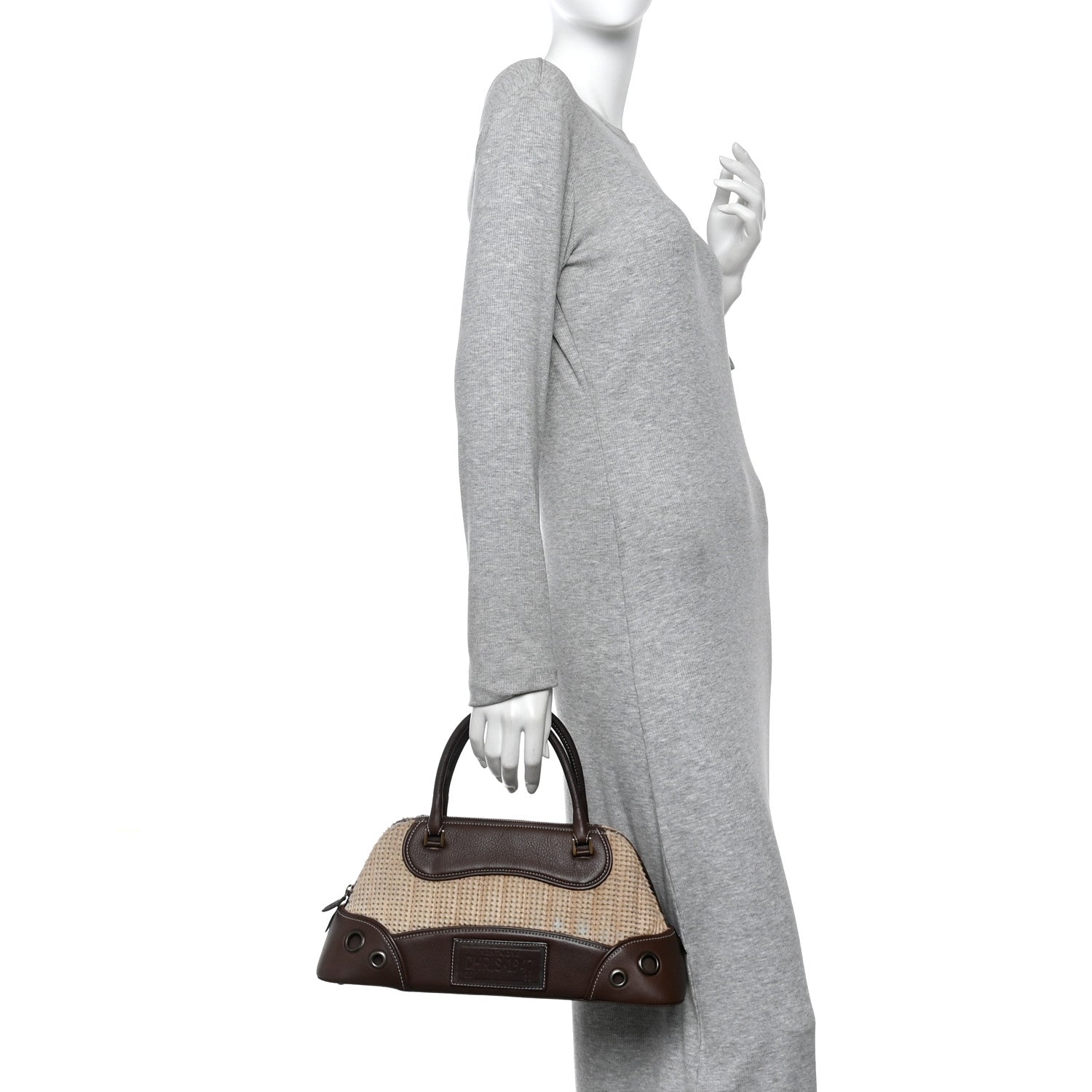 Christian Dior Pony Hair Calfskin Cadillac Tote Brown