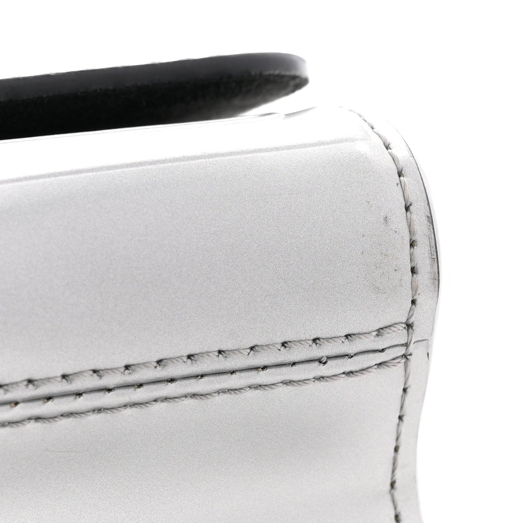 Louis Vuitton Calfskin Monogram Spaceship Embossed Twist Shoulder Bag PM Argent