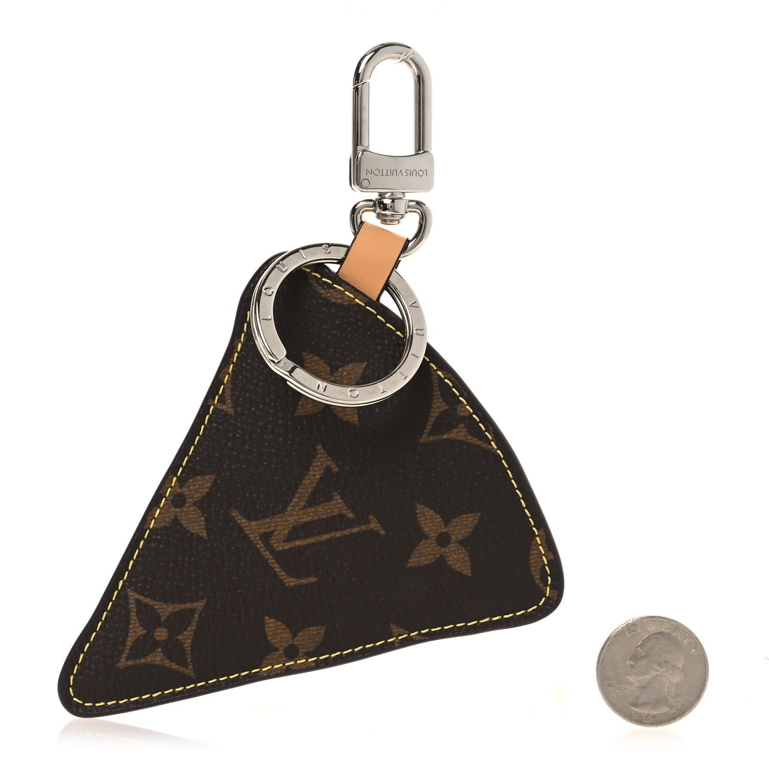Louis Vuitton Calfskin Monogram Printed Pizza Bag Charm Key Holder