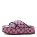 Gucci Monogram Multicolor Criss Cross Platform Slide Sandals 36.5 Pink Blue