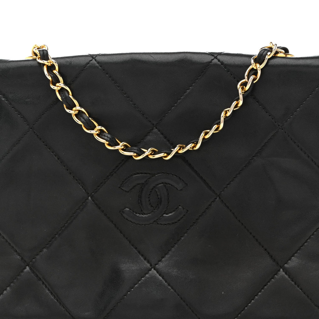 Chanel Lambskin Quilted Diamond CC Flap Black