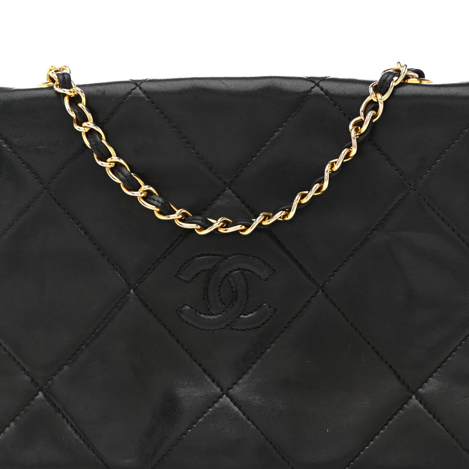 Chanel Lambskin Quilted Diamond CC Flap Black