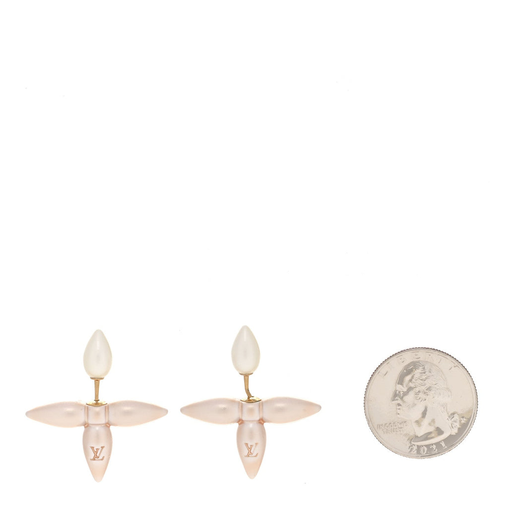 Louis Vuitton Resin Louisette By Night Earrings Pink White