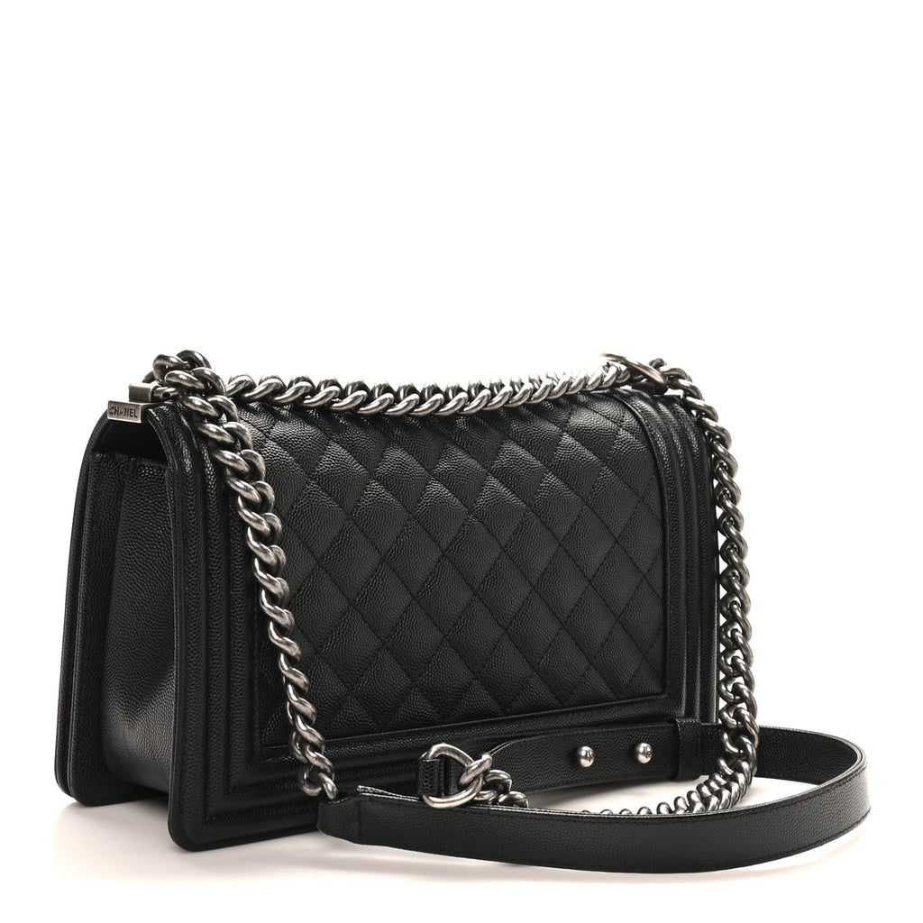 Chanel Caviar Quilted Medium Boy Flap Black