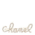 Metal Glass Swirling Pearls Hair Clip Gold