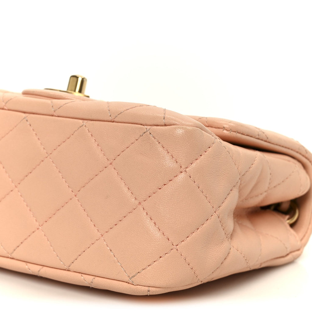 Chanel Lambskin Quilted Mini Pearl Crush Flap Light Orange