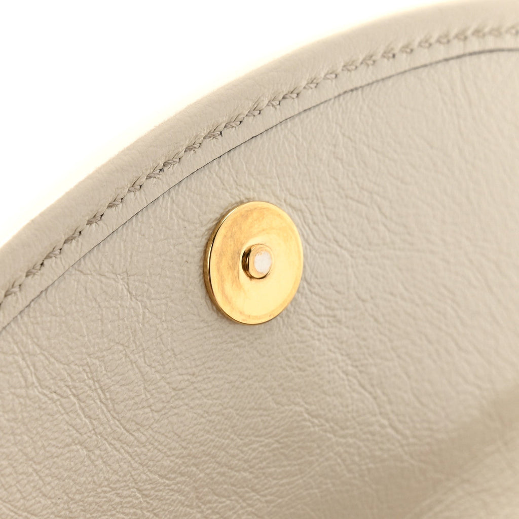 Gucci Textured Calfskin Web Mini Rajah Slim Flap Shoulder Bag Mystic White
