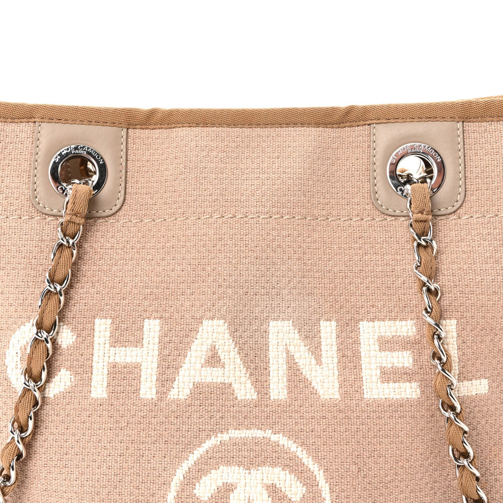 Chanel Mixed Fibers Small Deauville Tote Beige