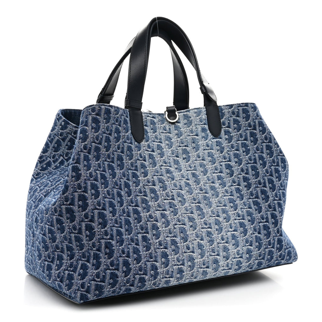 Christian Dior DIOR Denim Jacquard Oblique Large Toujours Blue