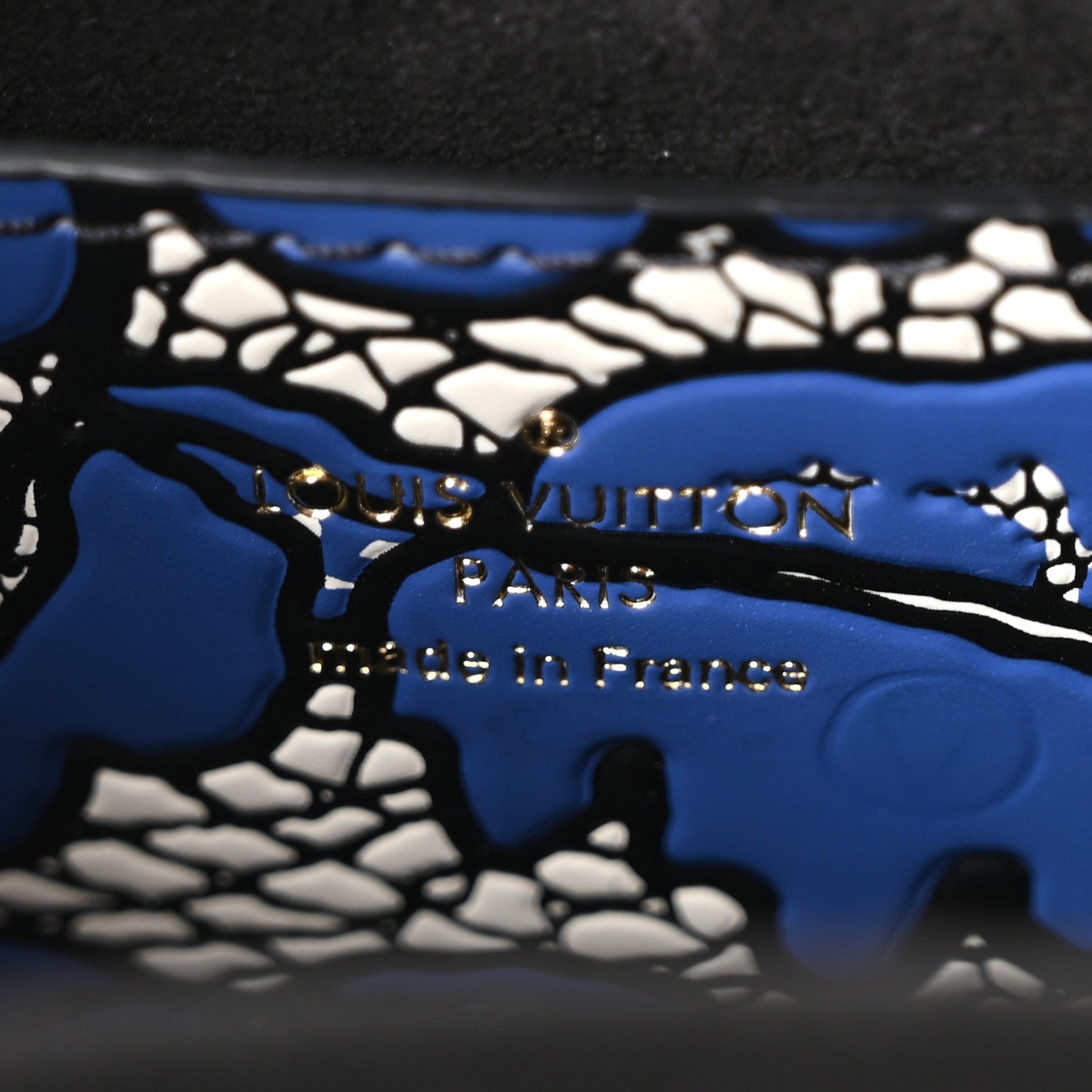 Louis Vuitton Calfskin Lace Flower Inlay Twist Shoulder Bag MM Navy Black