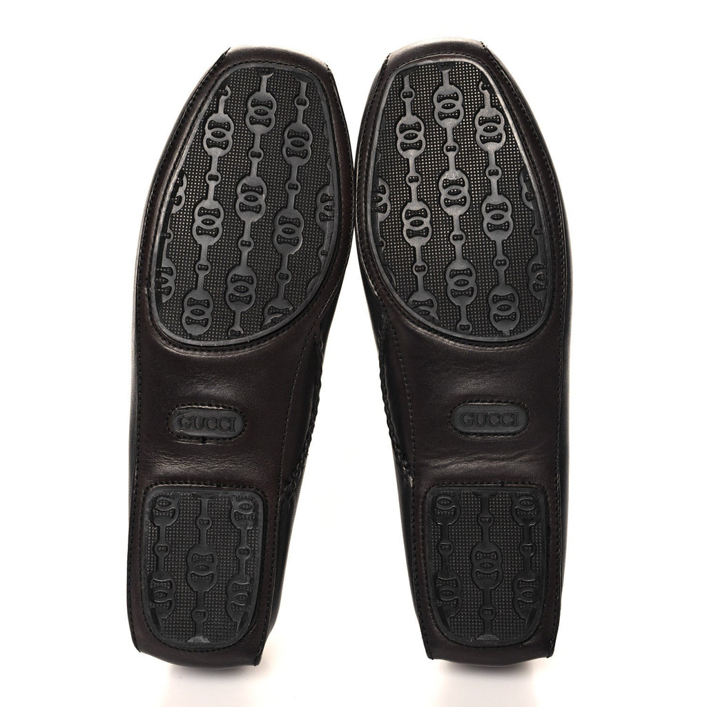 Gucci Calfskin Mens Horsebit Loafers 10 Brown
