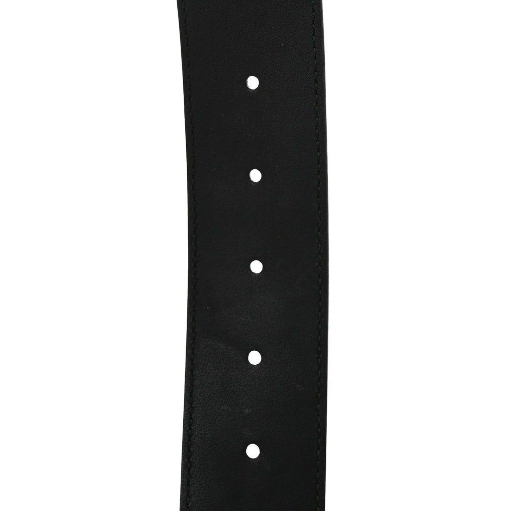 Gucci GG Supreme Monogram Selleria Calfskin Interlocking G 40mm Belt 80 32 Black Grey
