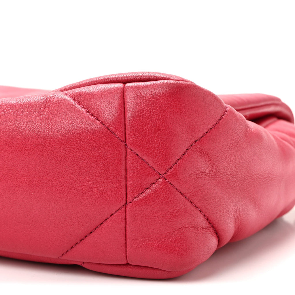 Chanel Lambskin Quilted Medium Chanel 19 Flap Dark Pink