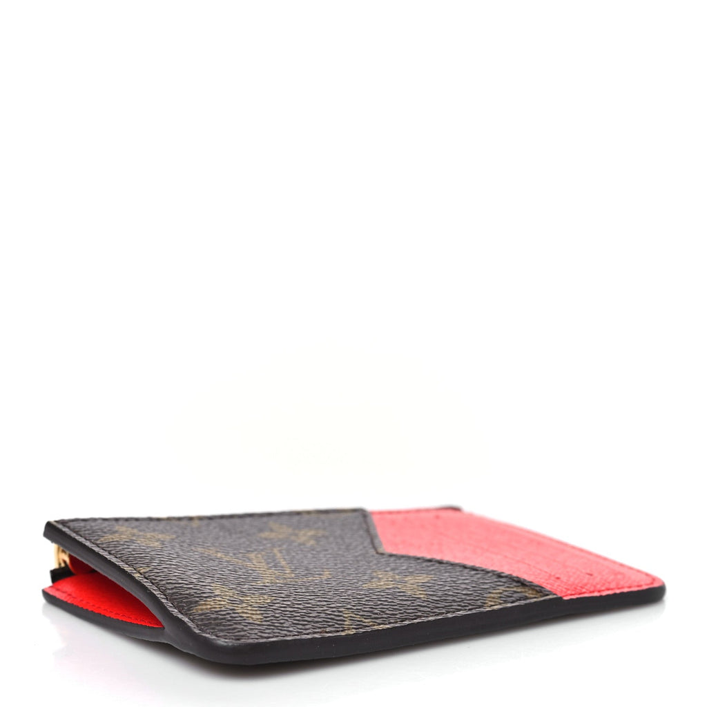 Louis Vuitton Monogram Zipped Romy Card Holder Red