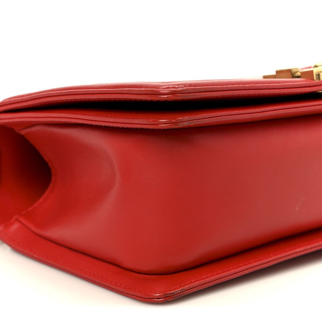 Chanel Snakeskin Medium Boy Flap Red