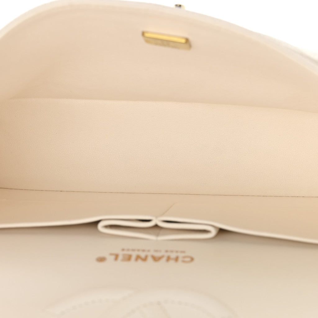 Chanel Caviar Quilted Medium Double Flap White