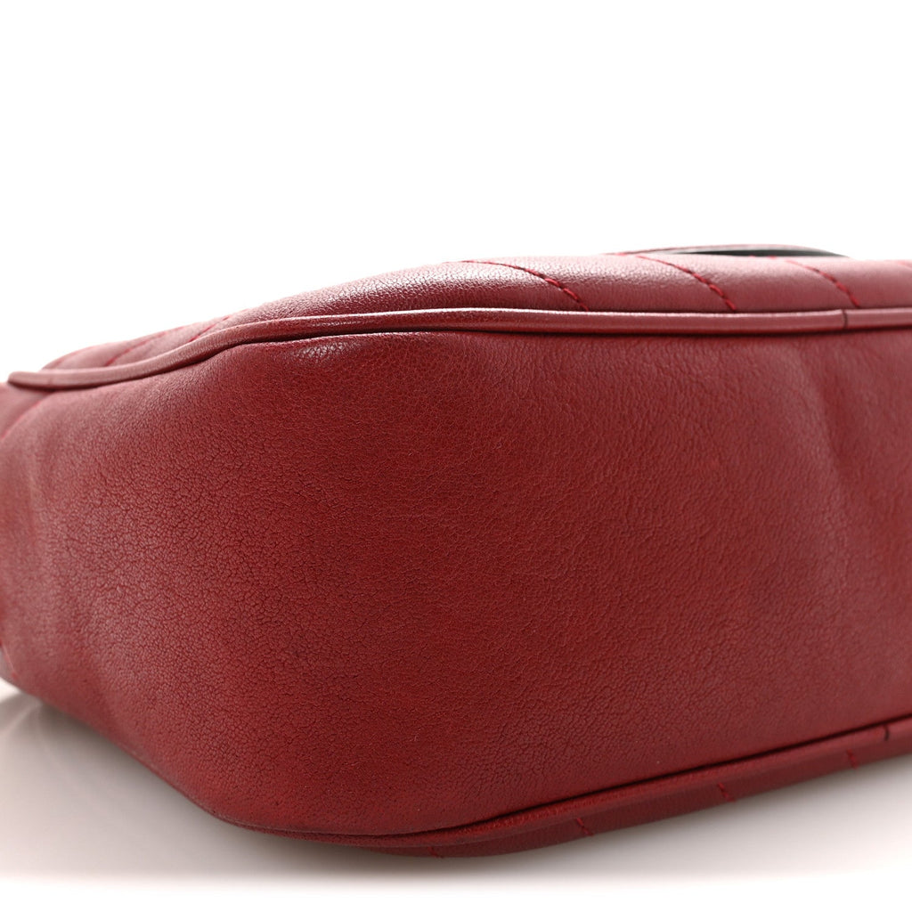Gucci Sakai Be Green Calfskin Diagonal Stitched Small Blondie Shoulder Bag Rosso