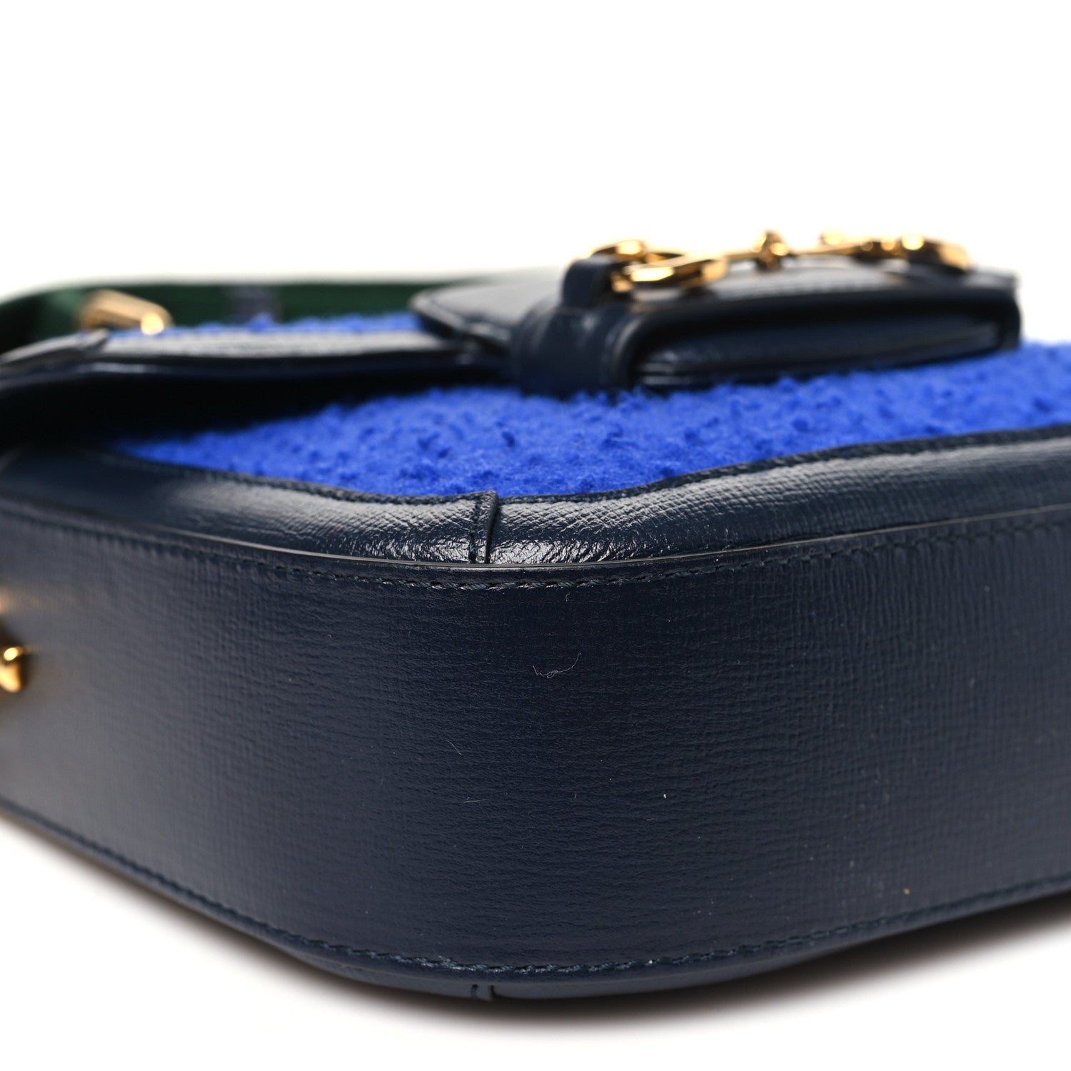 Gucci Casy Wool Azalea Calfskin Mini Horsebit 1955 Shoulder Bag Blue China