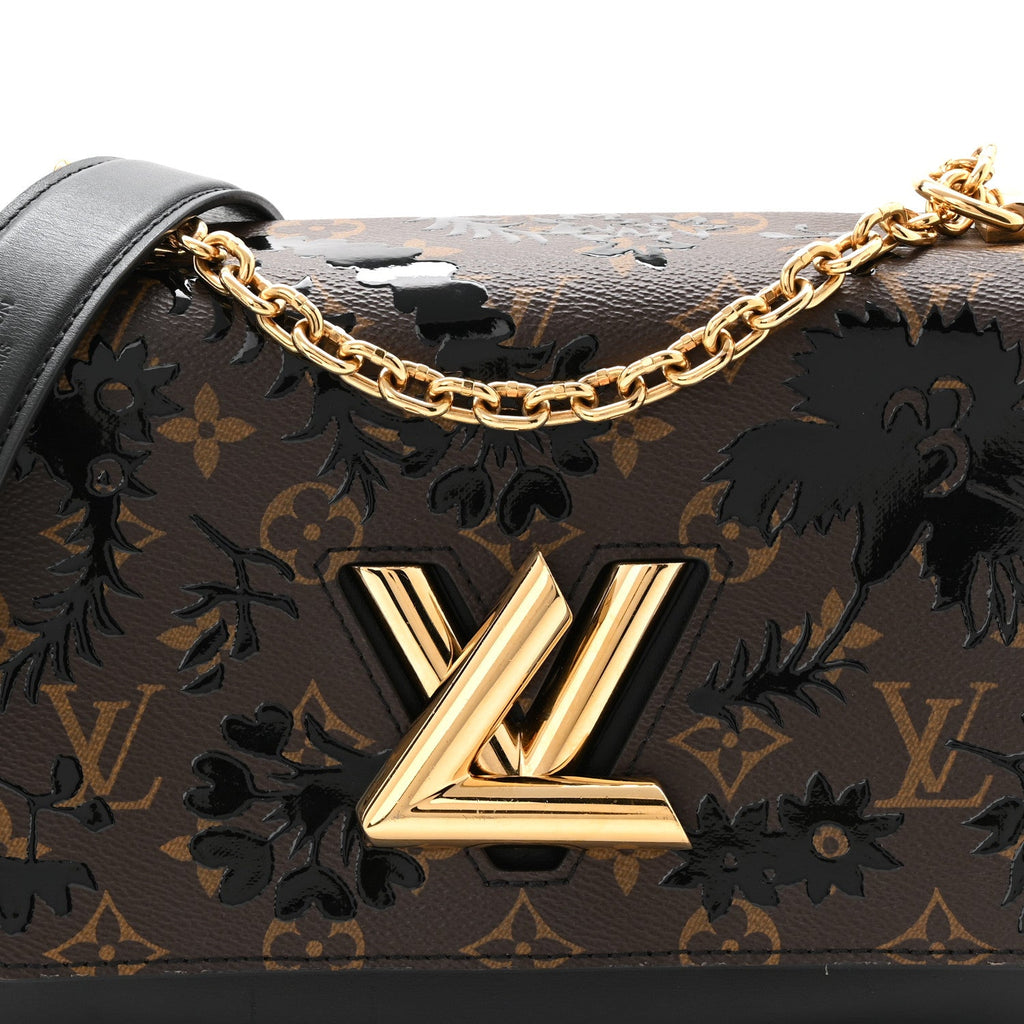 Louis Vuitton Calfskin Monogram Blossom Twist MM Black