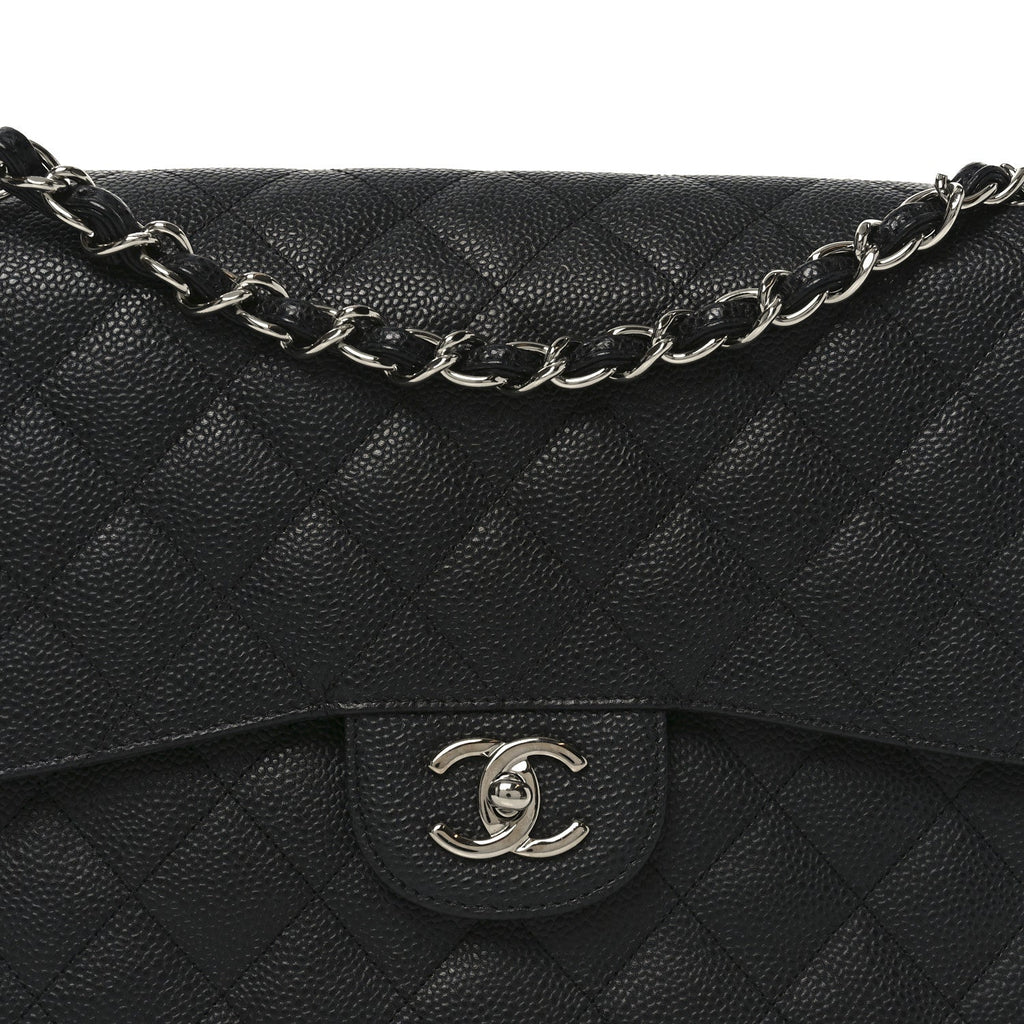 Chanel Caviar Quilted Jumbo Double Flap Black