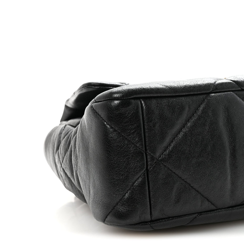 Chanel Goatskin Quilted Large Chanel 19 Flap Black