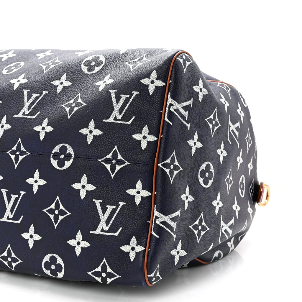 Louis Vuitton Calfskin Monogram Speedy P9 Bandouliere 50 Indigo