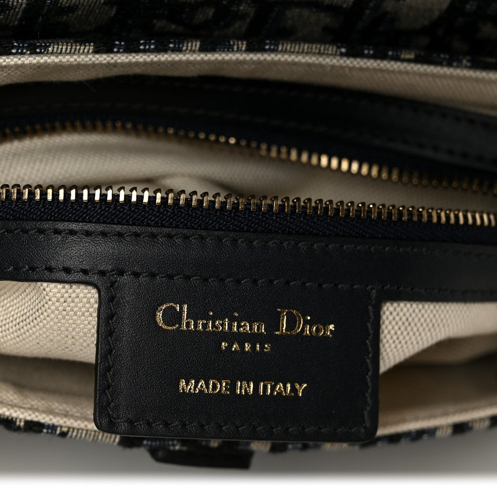 Christian Dior Oblique Saddle Bag Blue