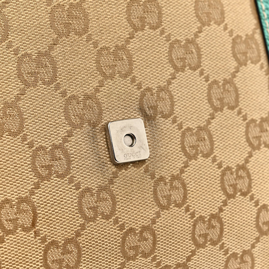 Gucci Monogram Satchel Bag Turquoise