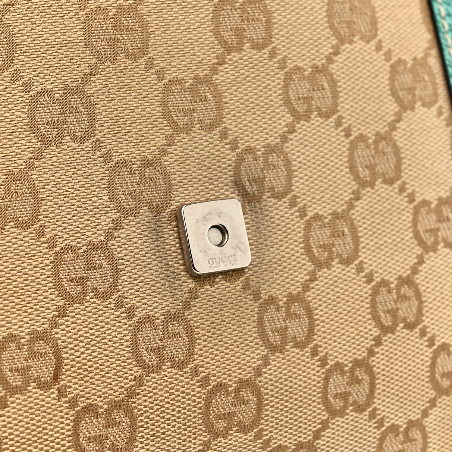 Gucci Monogram Satchel Bag Turquoise