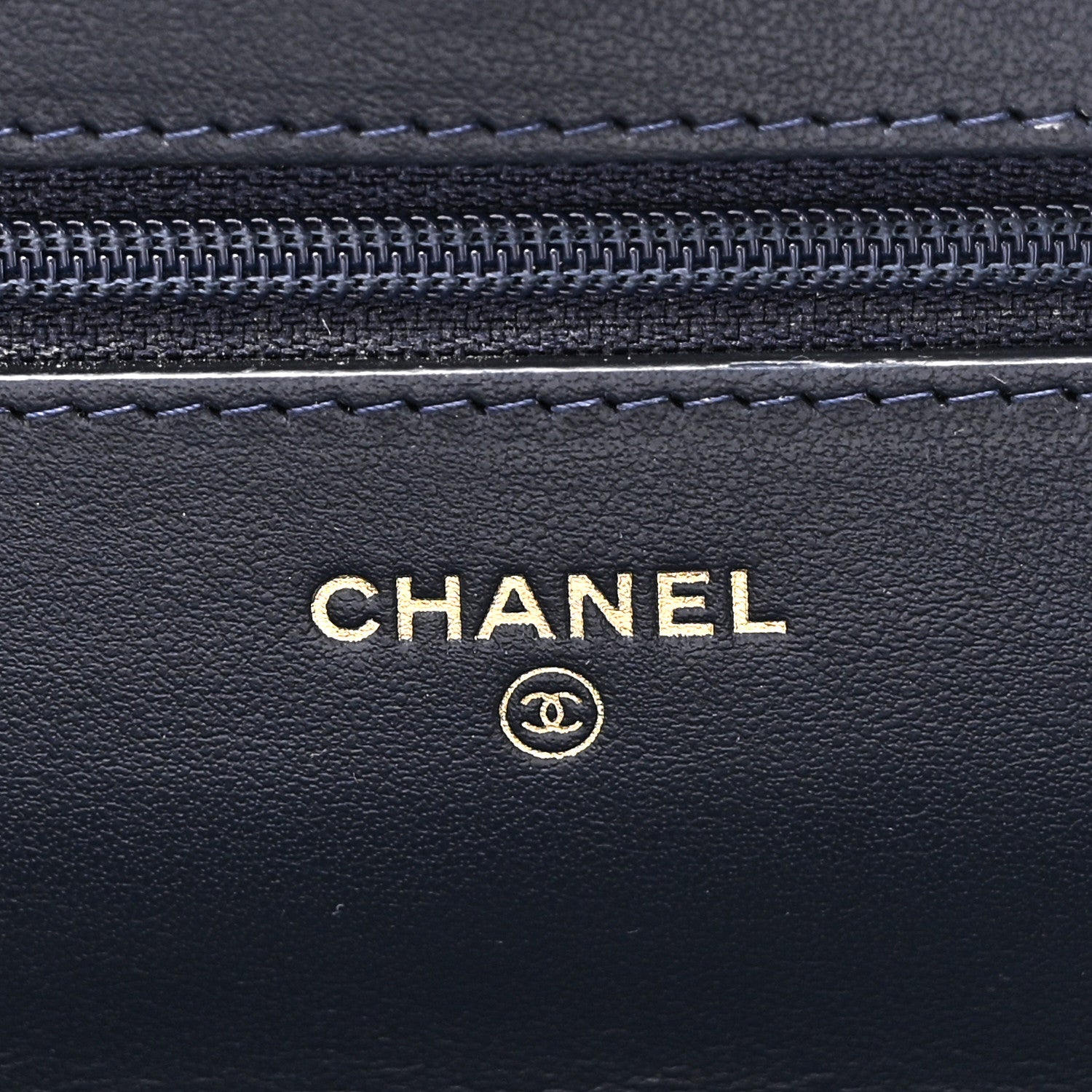 Chanel Lambskin Quilted Wallet On Chain WOC Navy