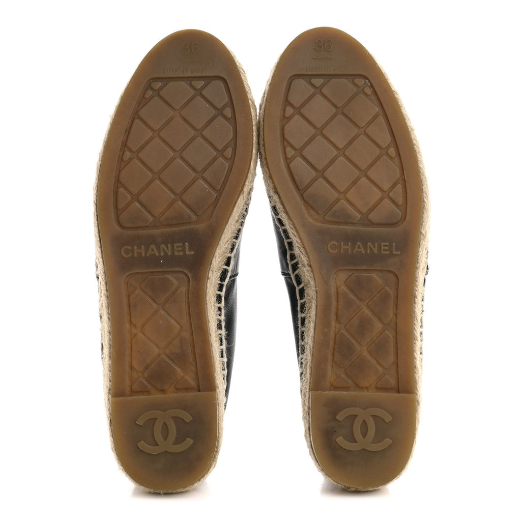 Lambskin CC Espadrilles 36 Black