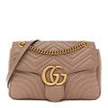 Gucci Calfskin Matelasse Medium GG Marmont Shoulder Bag Porcelain Rose