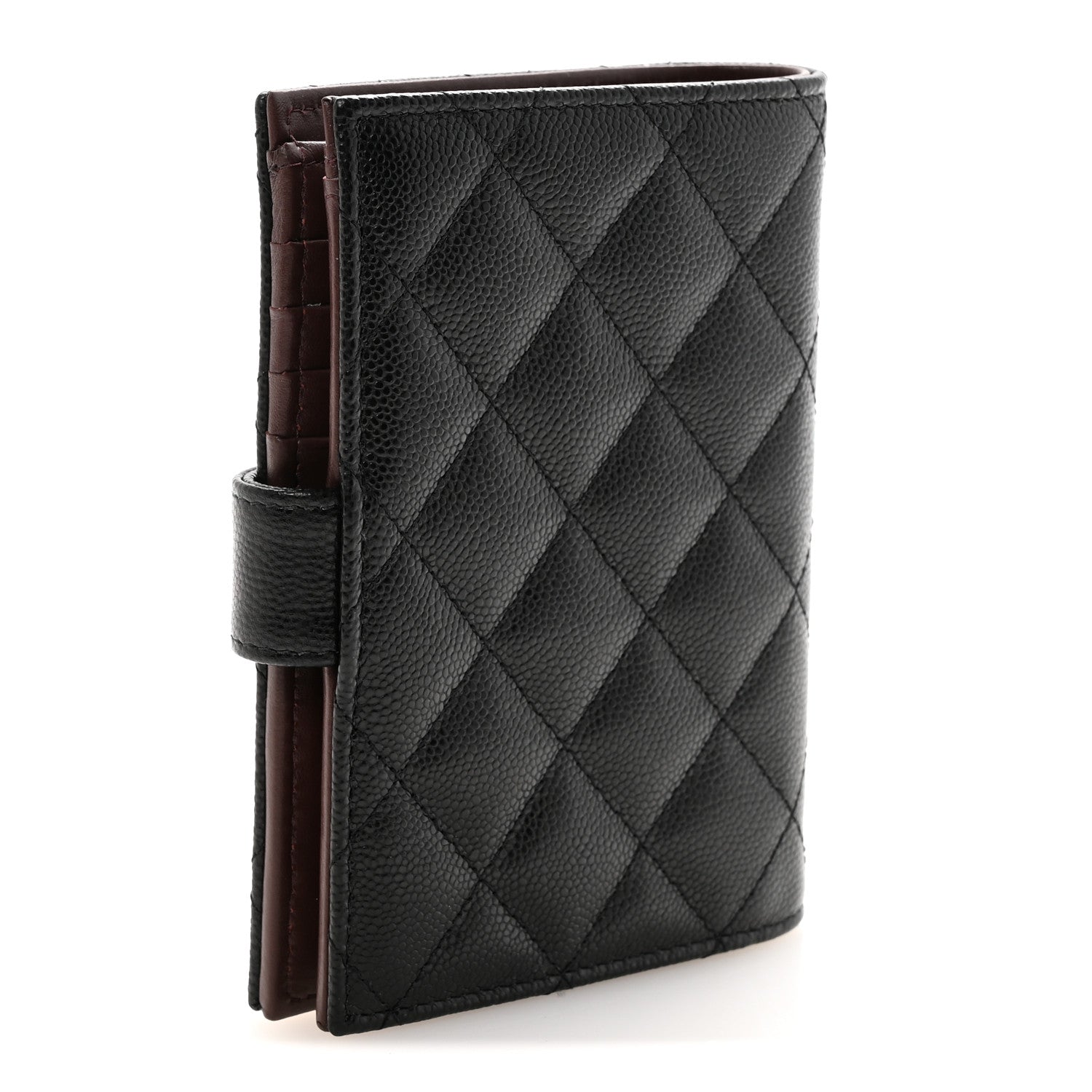 Caviar Quilted Passport Holder Black