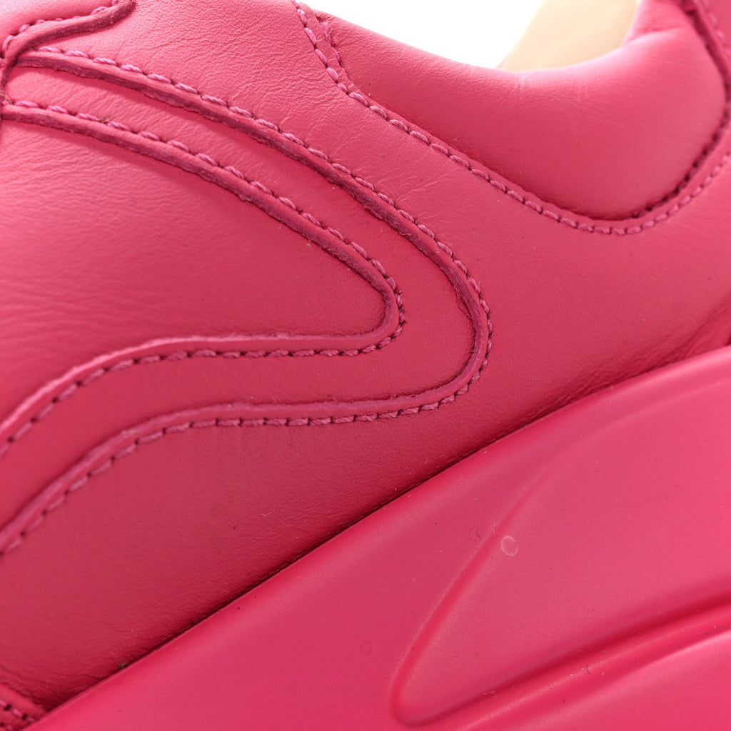 Gucci Calfskin Logo Womens Rhyton Sneakers 35 Box Pink