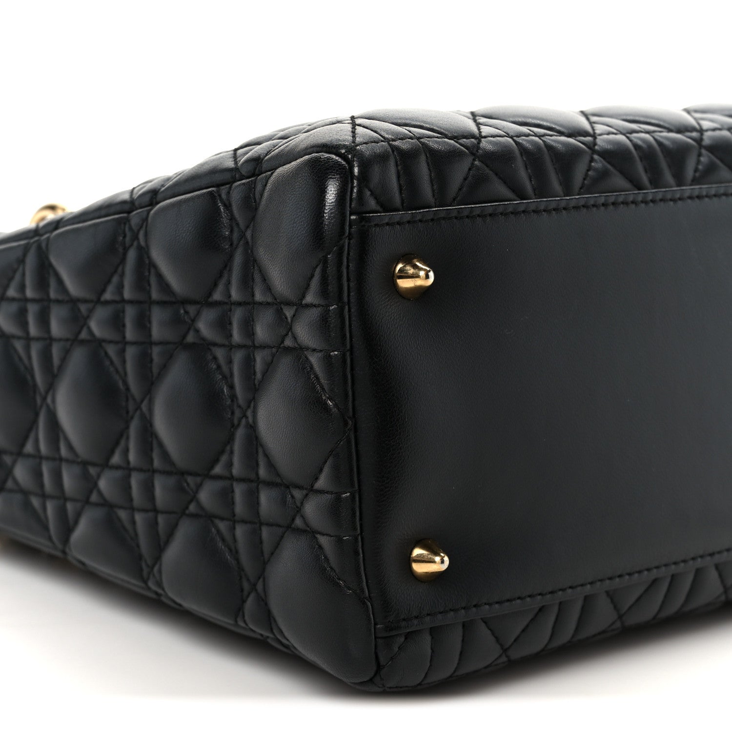 Christian Dior Lambskin Cannage Medium Lady Dior Black